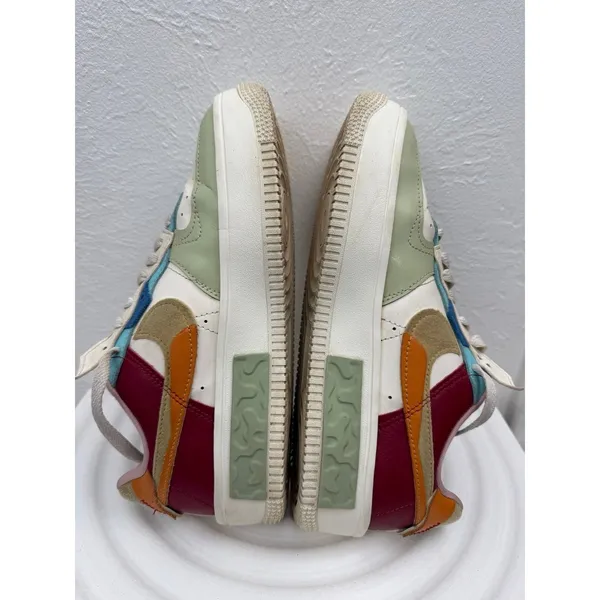 Nike Air Force 1 Fontanka Women's 8 Multi Color Sail Green Orange React Sneakers - Image 3