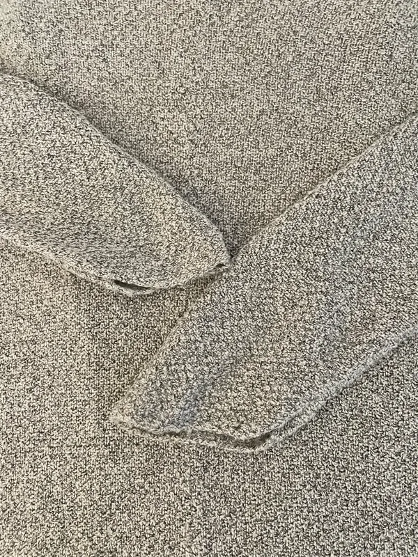 Gray Open Front Cotton Blend Speckled Cardigan Sweater, one size - Image 8