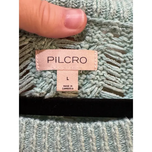 NWT Anthropologie Pilcro Cable Sweater Size Large Tunic Striped Linen Cotton - Image 7