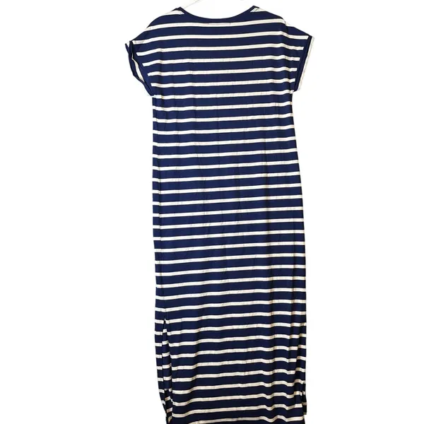 Peruvian Connection‎ Newport Maxi Striped Short Sleeve Dress Sz Small - Image 4