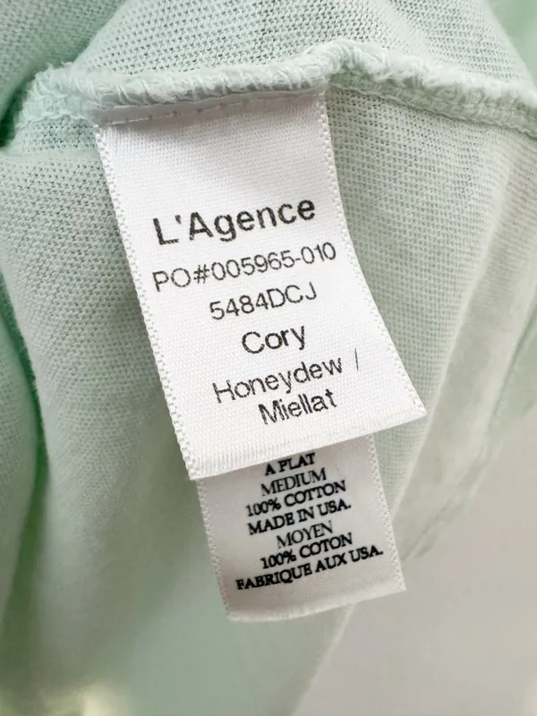 L’Agence Cory Cotton Scoopneck Tee Size Medium Honeydew Classic Basic Minimalist - Image 7