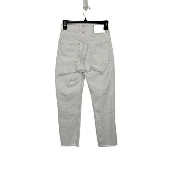 Zara Womens Jeans 00 White High Rise Ankle Skinny Denim Y2K Minimalist - Image 4