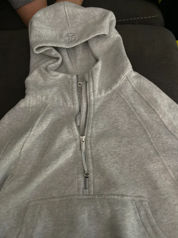 Scuba Oversized Half-Zip Hoodie Heather Core Ultra Grey - Image 2