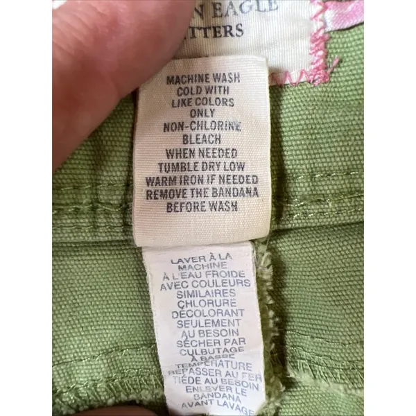 American Eagle Womens 12 Kiwi Green Stretch‎ Capri Pants Cropped Y2K - Image 7