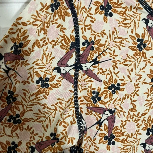 KARI TRAA Women Bird Print Long Sleeve Top | size small - Image 5