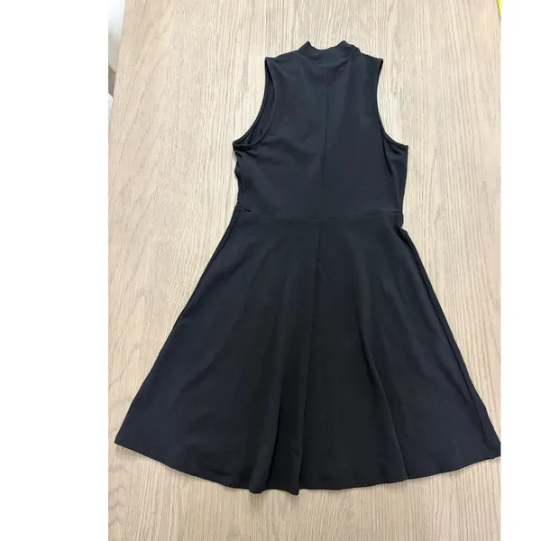 Express Black Mock Neck Cut Out Sleeveless Fit & Flare Dress, Medium - Image 7