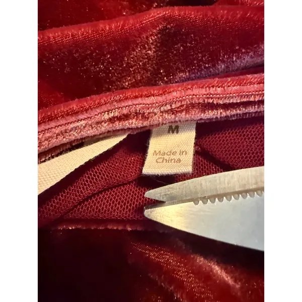 Soft Surroundings Velvet Faux Wrap Top Blouse M boho whimsigoth grunge‎ burgundy - Image 4