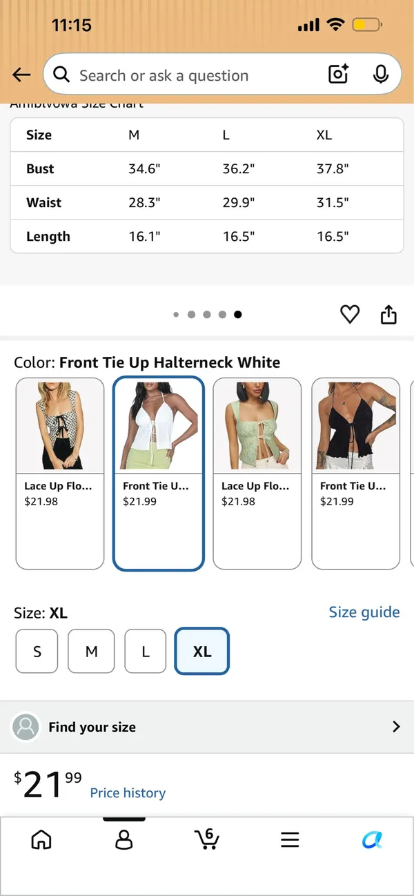 Amazon Y2K Front Tie Up Cami Top - Image 3