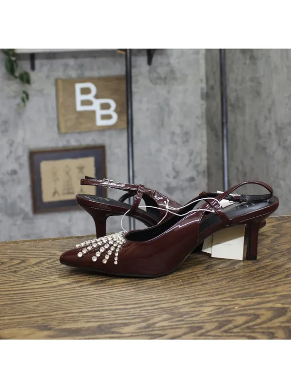 A New Day Womens Serafina Heels Rhinestone 94661788 Burgundy Red 10M - Image 7