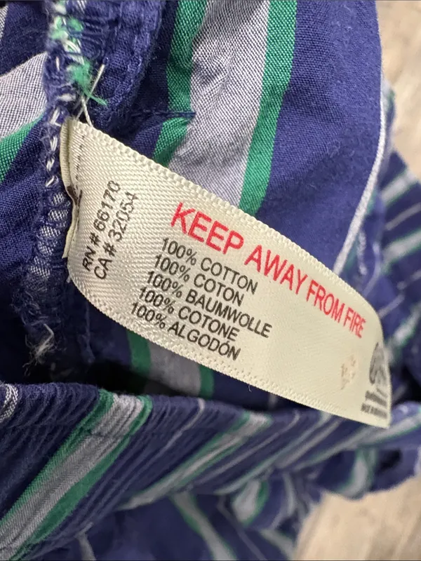 ANTHROPOLOGIE Wren Boxer Pants with Green and Navy and Gray Stripes Medium - Image 5