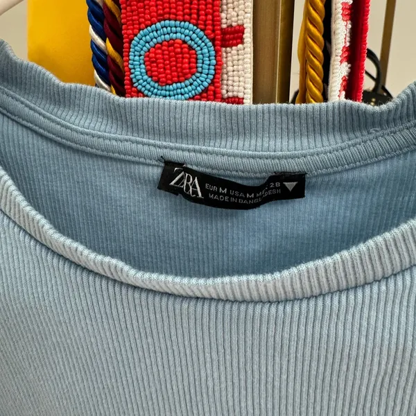 blue zara ruffle top - Image 3