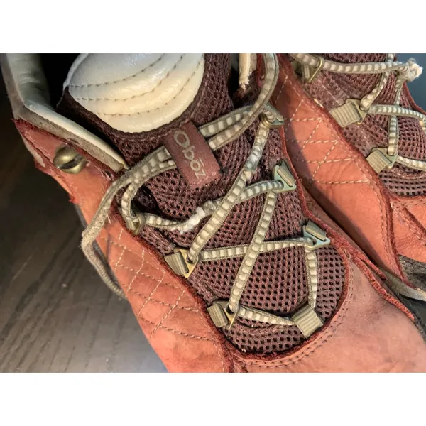 Oboz Low Top Hiking Shoes Brown Leather Trail Swiftcurrent Outsole 42.5 Gorpcore - Image 6