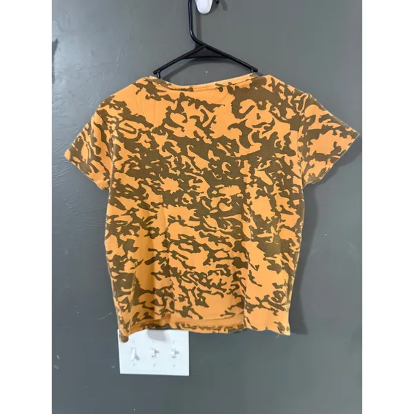 Faded Glory Vintage Orange Camo Graphic Tee Free Spirit‎ Crest Y2K Grunge M - Image 5