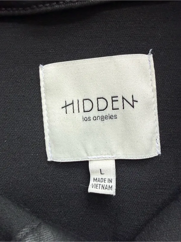 HIDDEN Los Angeles Abbey Coated Oversized Black Shirt Jacket Size Large - Image 7