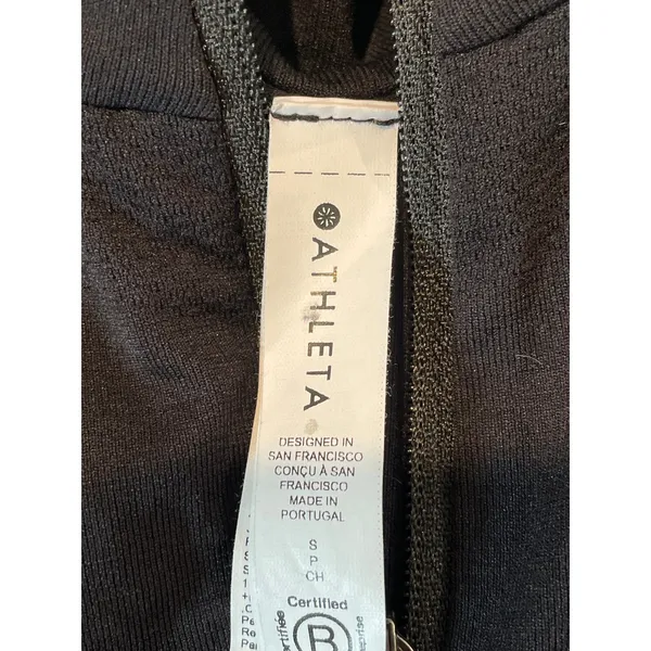 Athleta Lightweight Quarter Zip Activewear Top Size S Black - Image 4