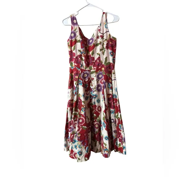 Lapis sleeveless floral-print midi pleated fit-and-flare silhouette dress - Image 2