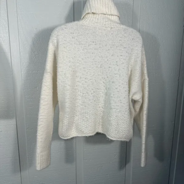 Madewell Sadler Turtleneck Ivory Sweater Size Medium NWOT - Image 6