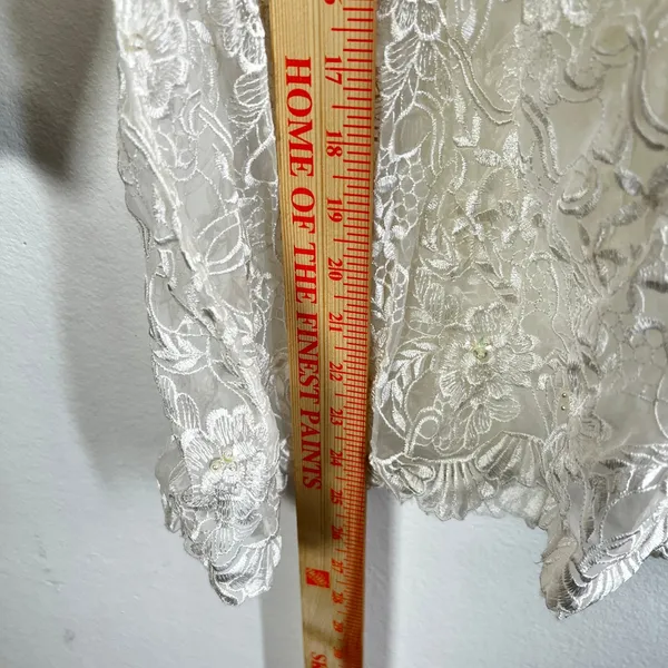 Vintage White Bridal Lace Top‎ Sz Medium Wedding Romantic - Image 3
