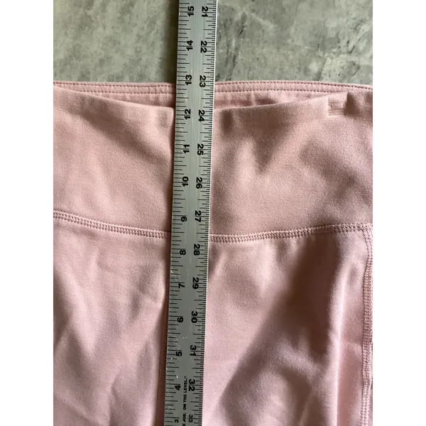 Jaanuu Womens High Waisted Yoga Scrub Pants Blush Pink Cargo Zipper Pocket M - Image 4