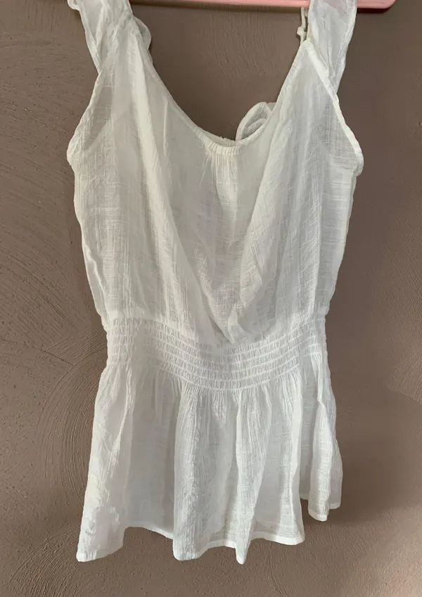 mine White Ruffled Strap Tank - Image 5