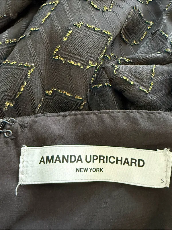 Amanda Uprichard Roma Black Gold Long Sleeve Size Small - Image 7