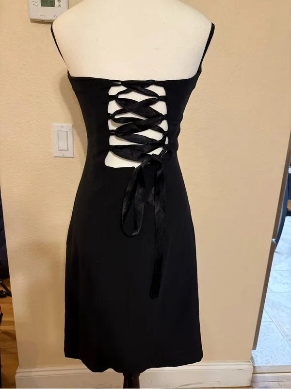 VTG Renuar Chic Strapless Peekaboo Florals Grunge Glam Gothic Whimsygoth dress - Image 4