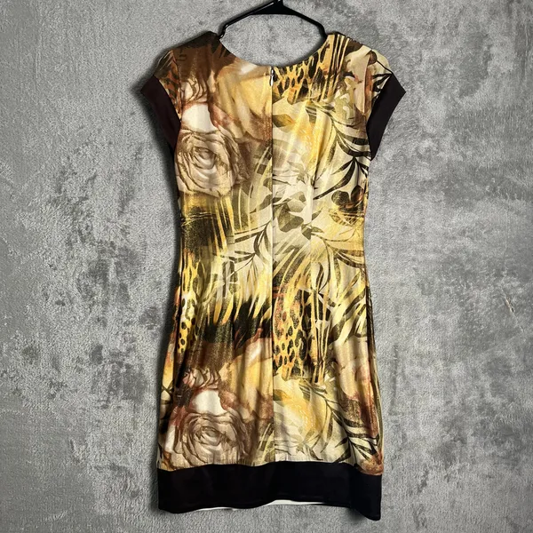 Vintage Cache Abstract Animal Print Dress Boho Glam Y2K Baddie 2000s Glam Size 4 - Image 3