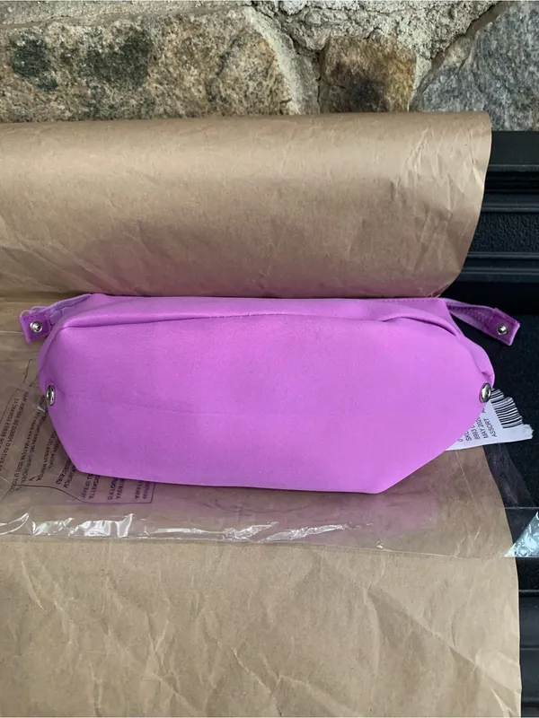 Free People Beauty & Wellness Makeup Bag Purple Zipper Cosmetic Travel Pouch - Image 2