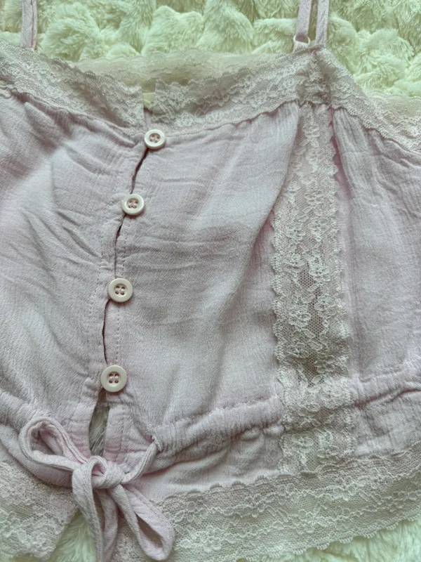 PacSun Lace Pink Crop Top - Image 2
