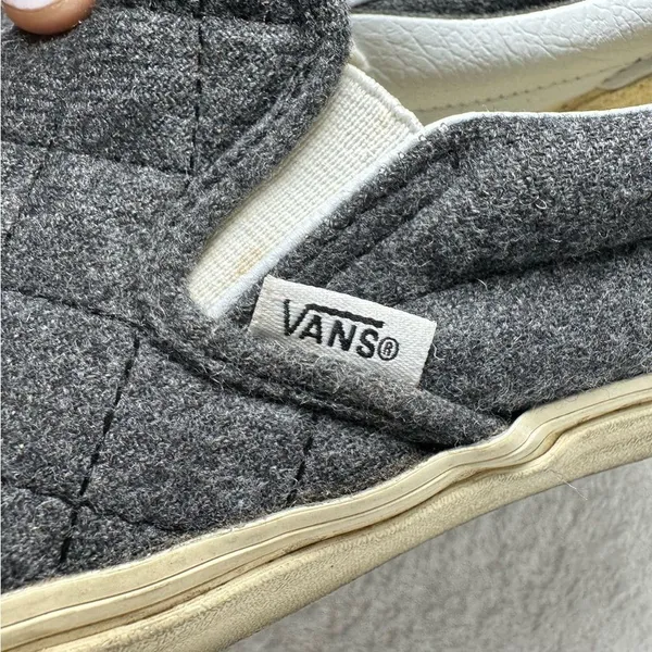 Vans Classic Gray Quilted Slip-On Loafers Canvas Unisex Men’s 5.0 Or Women’s 6.5 - Image 12