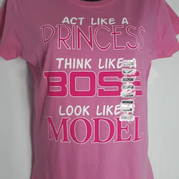 Women's Size Medium Pink Crew Neck T - Image 3