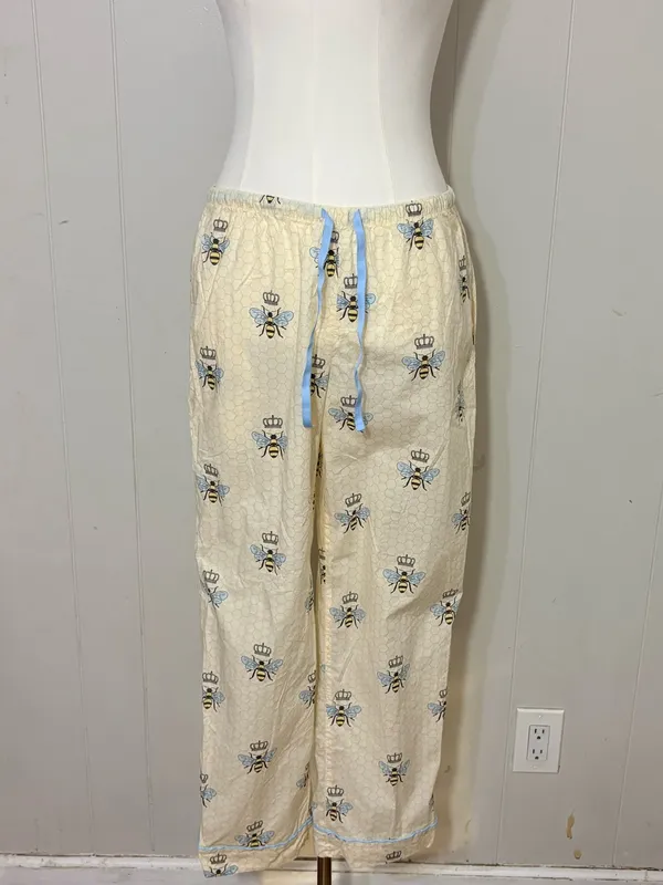 The Cat’s Pajamas Luxe Pima Queen Bee Honey Bee Pajama Set Size S - Image 12