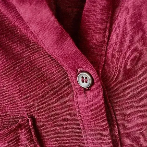 Loft burgundy long sleeve button down - Image 4