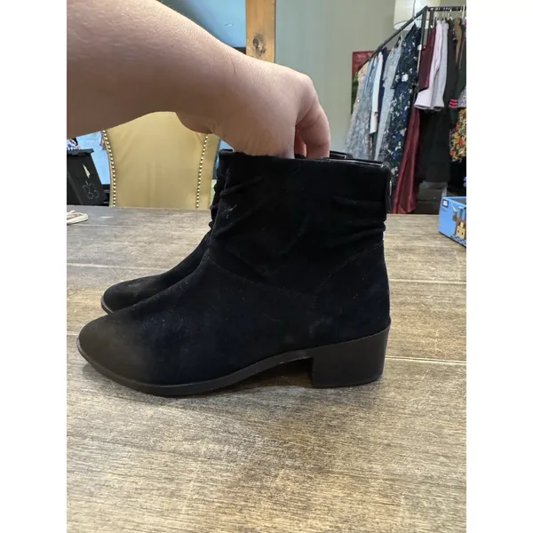 Cole Haan Maple Ankle Boots Womens 5.5 Black Suede Slouchy Booties Zip Up Shoes - Image 2