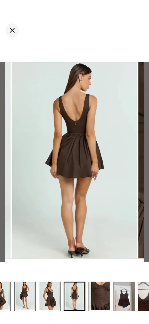 New Showpo Ashlyn Mini Dress in Chocolate Brown Size 12 L - Image 5