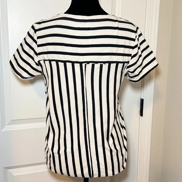 Madewell Black White Mixed Stripe Size Medium Casual Minimalist - Image 2