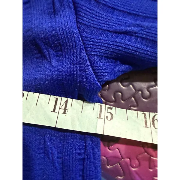 Nike Fit Womens Royal Blue Cable Knit Textured Full Zip Hoodie‎ Small Logo - Image 6