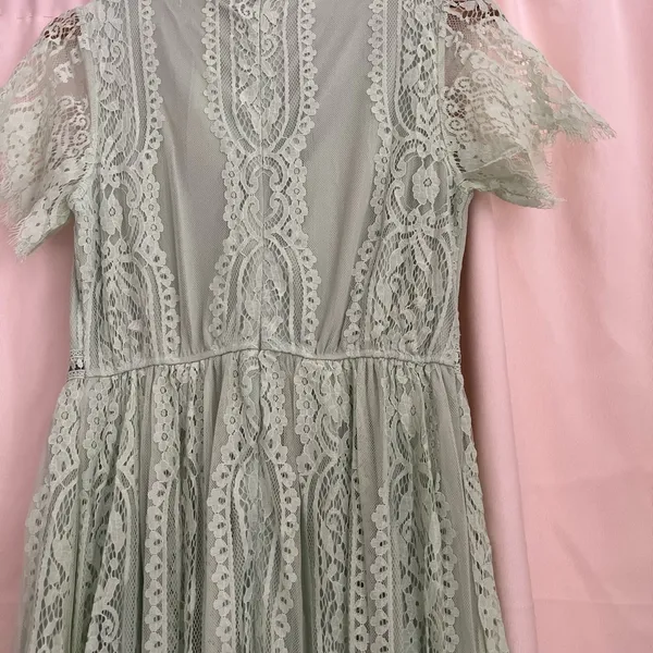 Merokeety Green Flutter Sleeve Sundress for Wedding Guest - Image 7