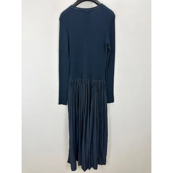 Madewell Ribbed Scoopneck Midi Dress A Line Classic Navy Blue Minimalist L NWT - Image 14