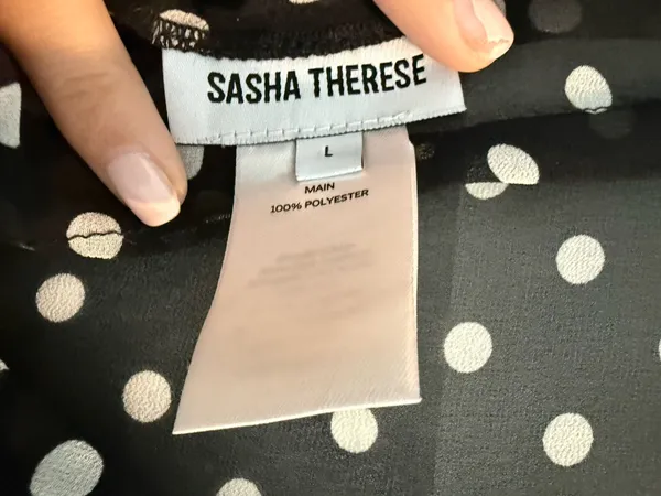 Sasha Therese Black Polka Dot Sheer Spaghetti-Strap Cami - Image 3
