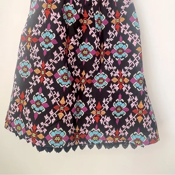 Anthropologie Edme & Esyllte Black Floral Halter Dress Size 4 - Image 13