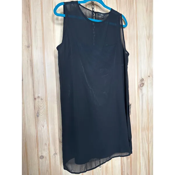 NWT Lulus Chic Peak Navy Blue Satin Sleeveless Shift Dress Casual Lightweight XL - Image 2