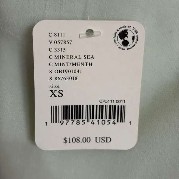 Free People We The Free Mineral Sea Crop Top‎ Mint Green Shimmer OB1901041 XS - Image 4