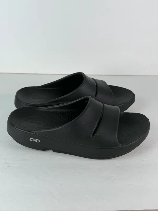 OOFOS OOahh Sport Slide Sandals Women’s 7 Men’s 5 Black Recovery Comfort EU 38 - Image 4