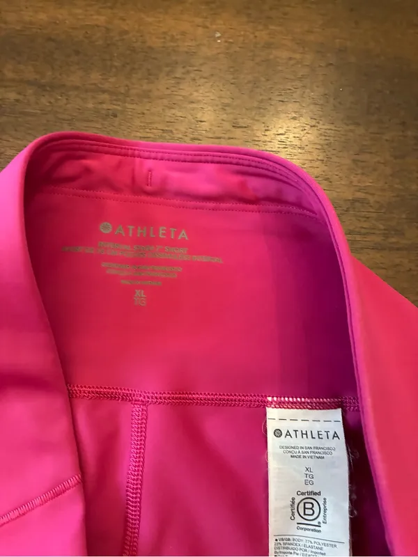 Athleta Biker Shorts Women’s XL Pink Interval Stash 7” Short Pockets - Image 2