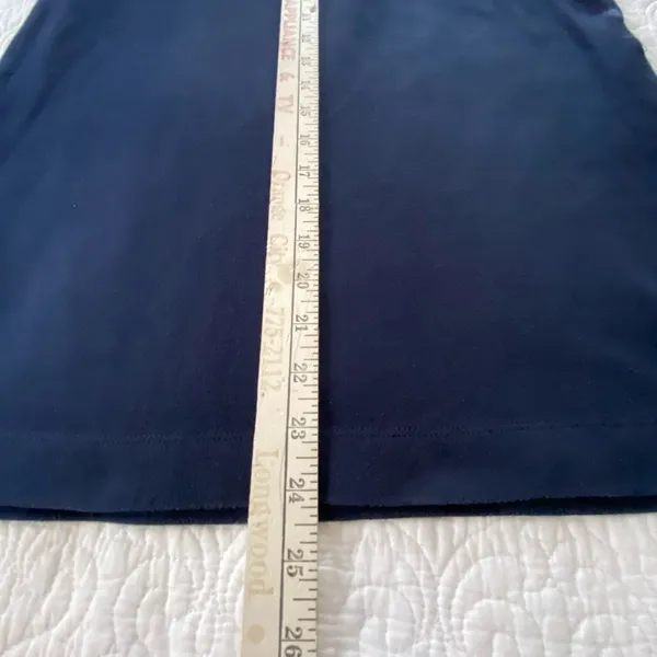 GAP Pencil Skirt Knee-Length Workwear Navy Side Slits Stretch Body Con Size S - Image 10