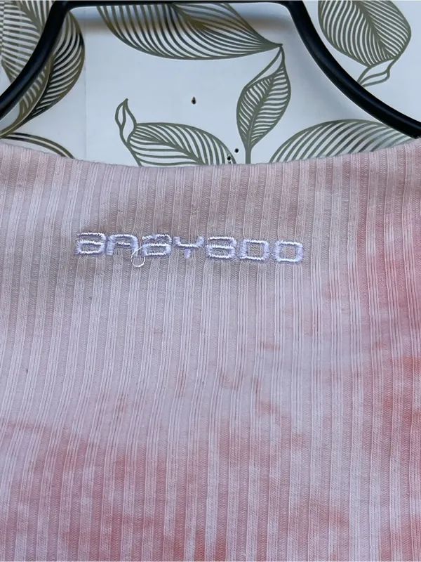 Babyboo Pink Tie Dye Carina Ruched Mini Dress Cotton Blend XS NWT - Image 9