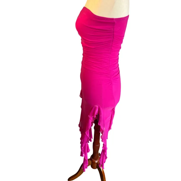 Womens Hot Pink Body Con Dress size XS - Image 4