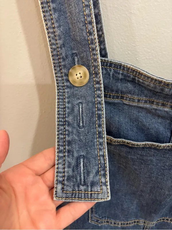 Molly Yeh Women's Easy Denim Overalls Plus Size 2X Wide leg adjustable straps - Image 15