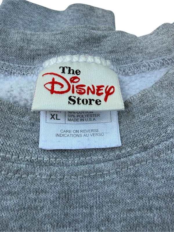 Disney Store Mickey Mouse Crewneck‎ Sweatshirt Vintage 90s USA Heather Gray XL - Image 9